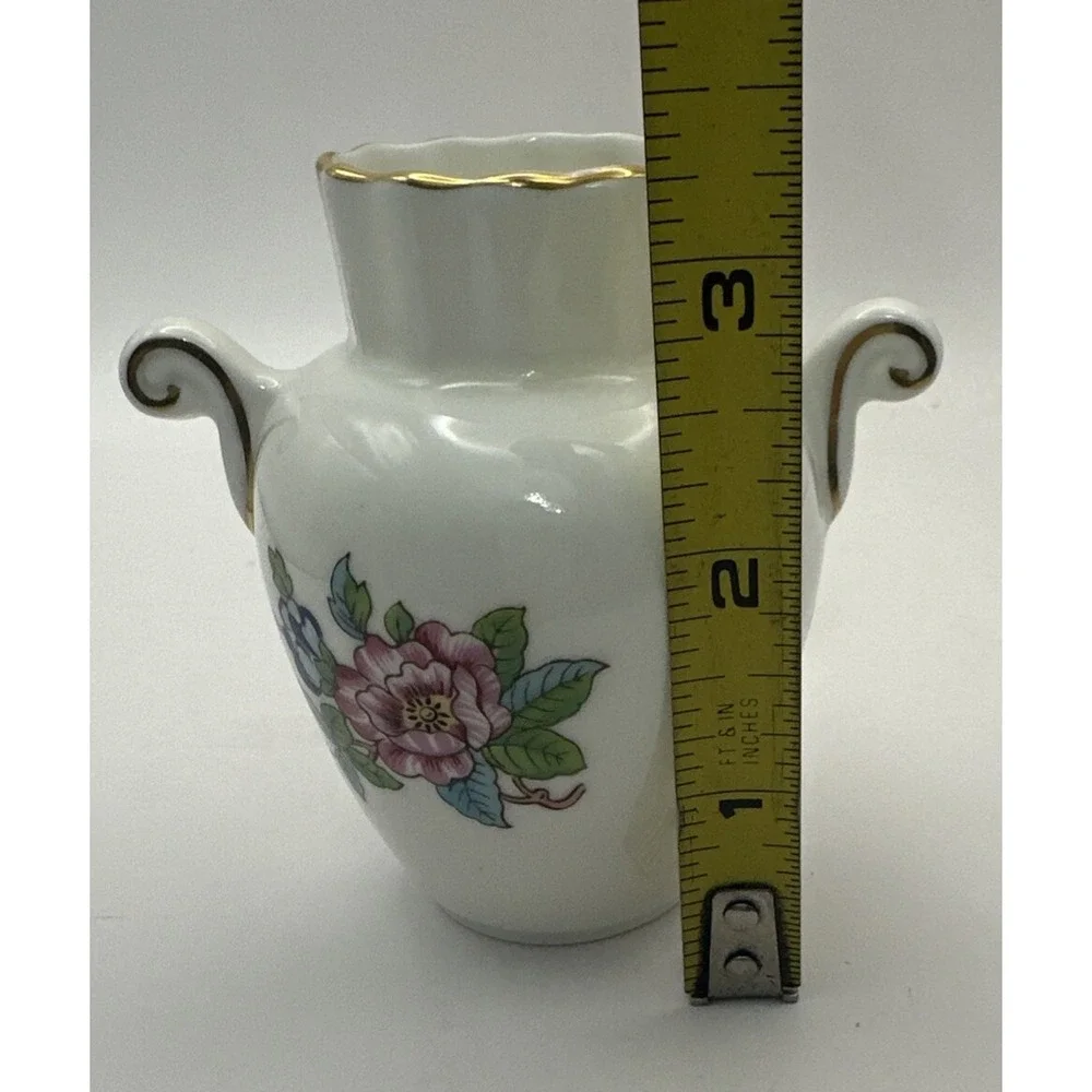 Aynsley Bud Vase Double Handle Pembroke Fine English Bone China 3.5